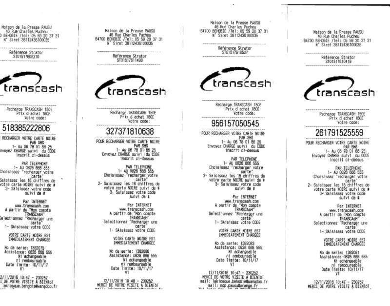 5 coupons de rechargement neosurf